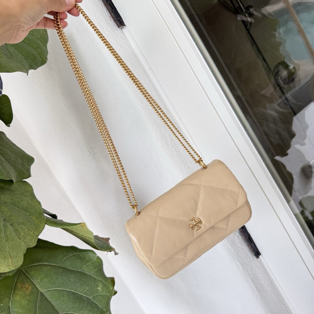 Tory Burch MINI KIRA DIAMOND QUILT FLAP BAG 154710 Vanilla Soft Serve $390